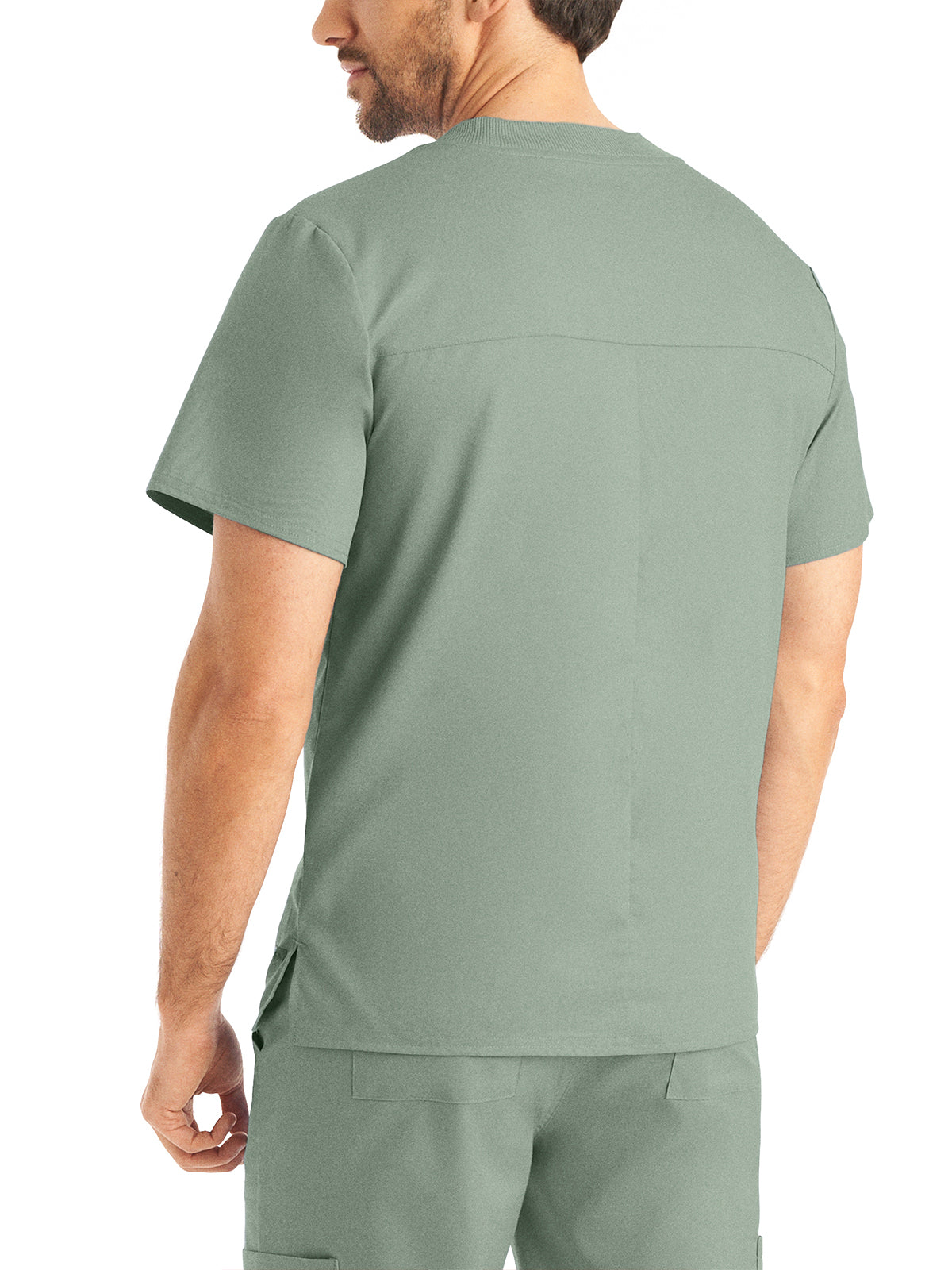 Men's 2-Pocket Tuckable V-Neck Top - LT108 - Sea Grass