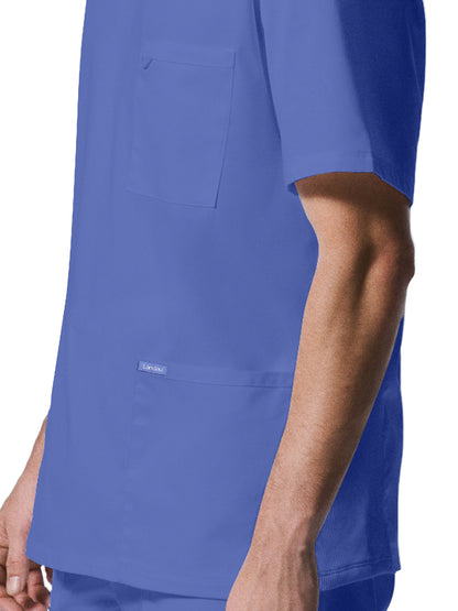 Men's 4-Pocket Back Yoke V-Neck Scrub Top - LT109 - Ceil