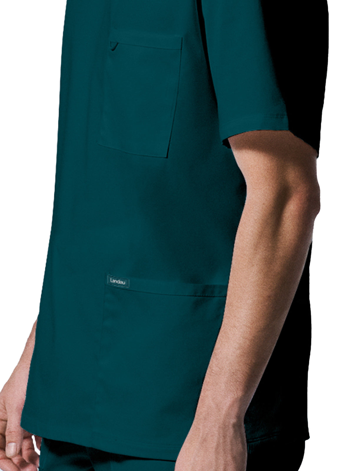 Men's 4-Pocket Back Yoke V-Neck Top - LT109 - Caribbean
