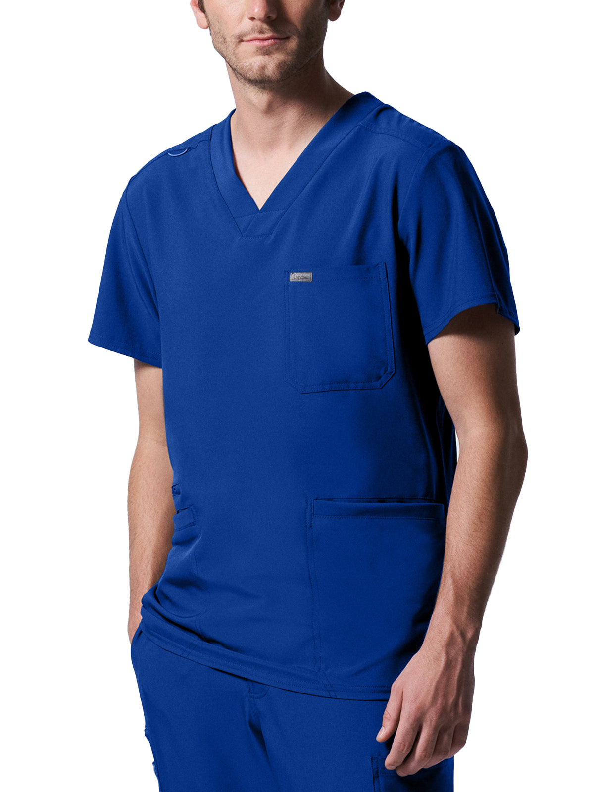 Men's 4-Pocket Back Yoke V-Neck Scrub Top - LT110 - Galaxy