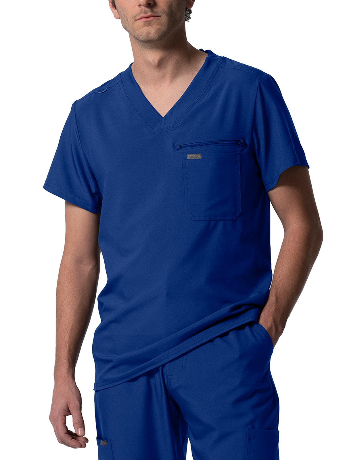 Men's 2-Pocket Tuckable V-Neck Scrub Top - LT111 - Galaxy