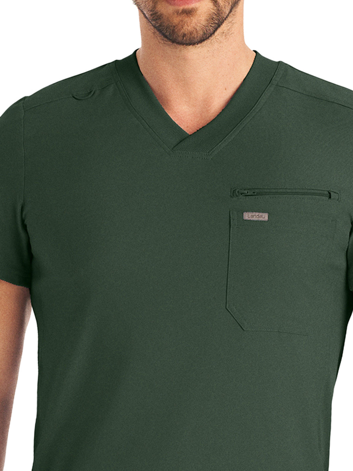 Men's 2-Pocket Tuckable V-Neck Scrub Top - LT111 - Mountain View