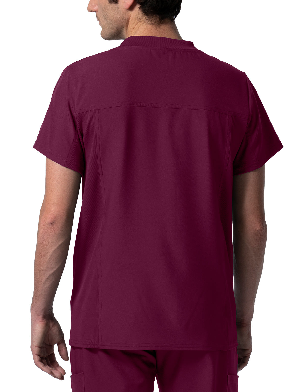 Men's 2-Pocket Tuckable V-Neck Scrub Top - LT111 - Wine