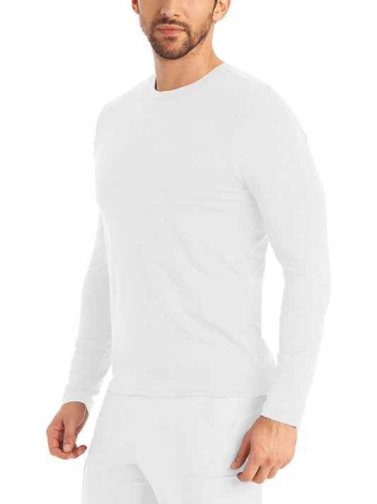 Men's Long-Sleeve Crew Neck Underscrub Tee - LT112 - White