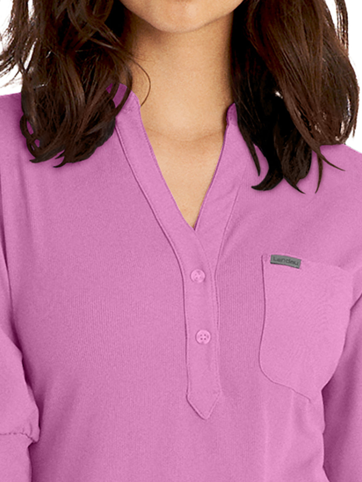 Women's 3-Pocket Y-Neck Top - LT114 - Bella Rosa