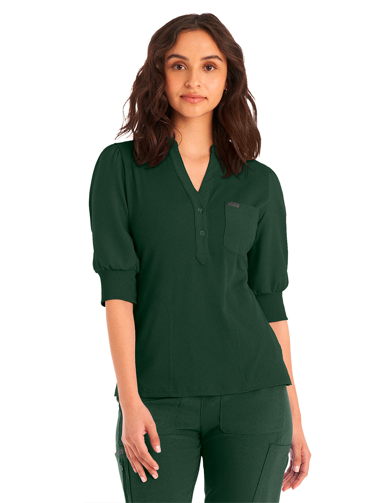 Women's 3-Pocket Y-Neck Top - LT114 - Mountain View