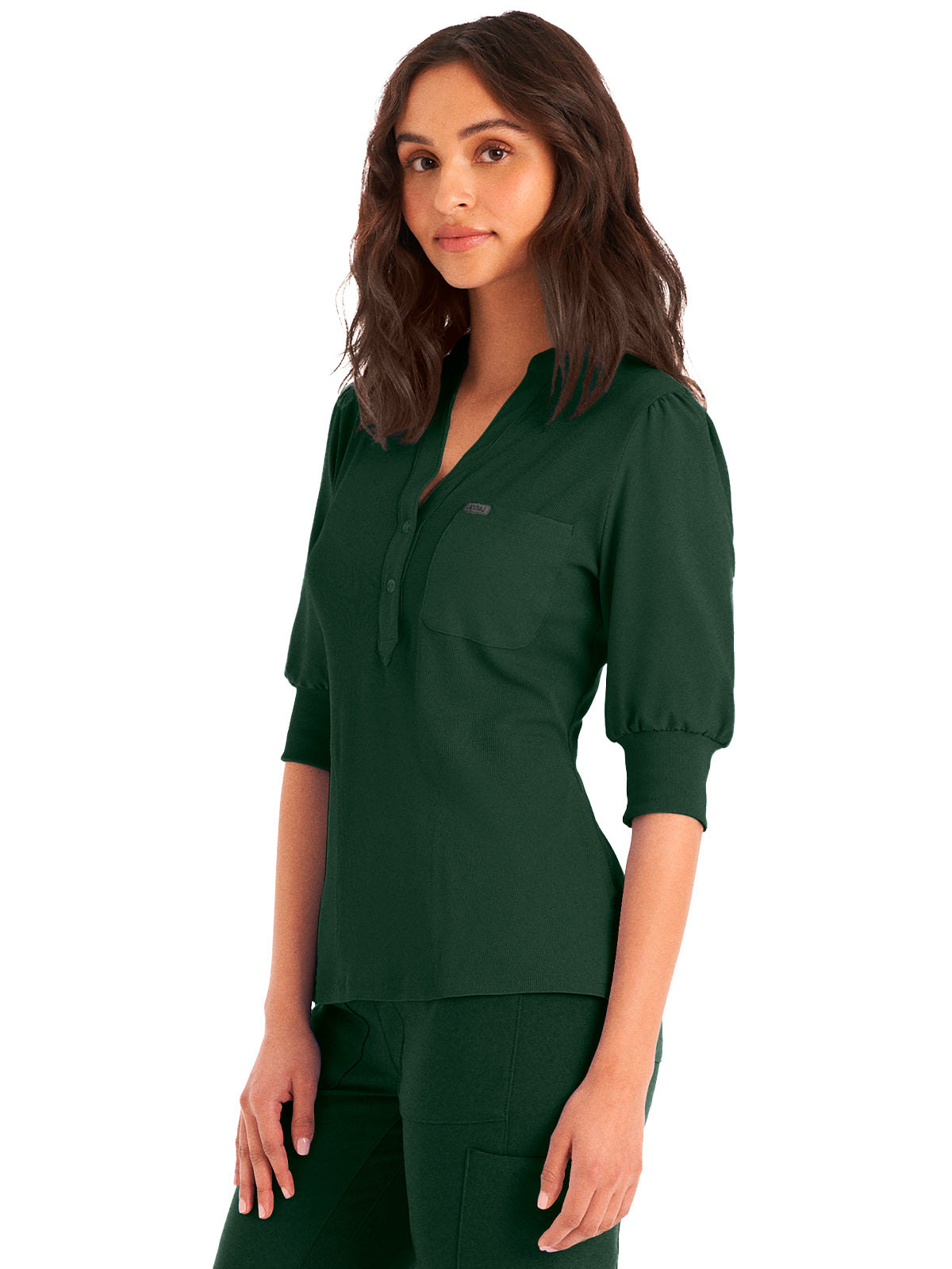 Women's 3-Pocket Y-Neck Top - LT114 - Mountain View