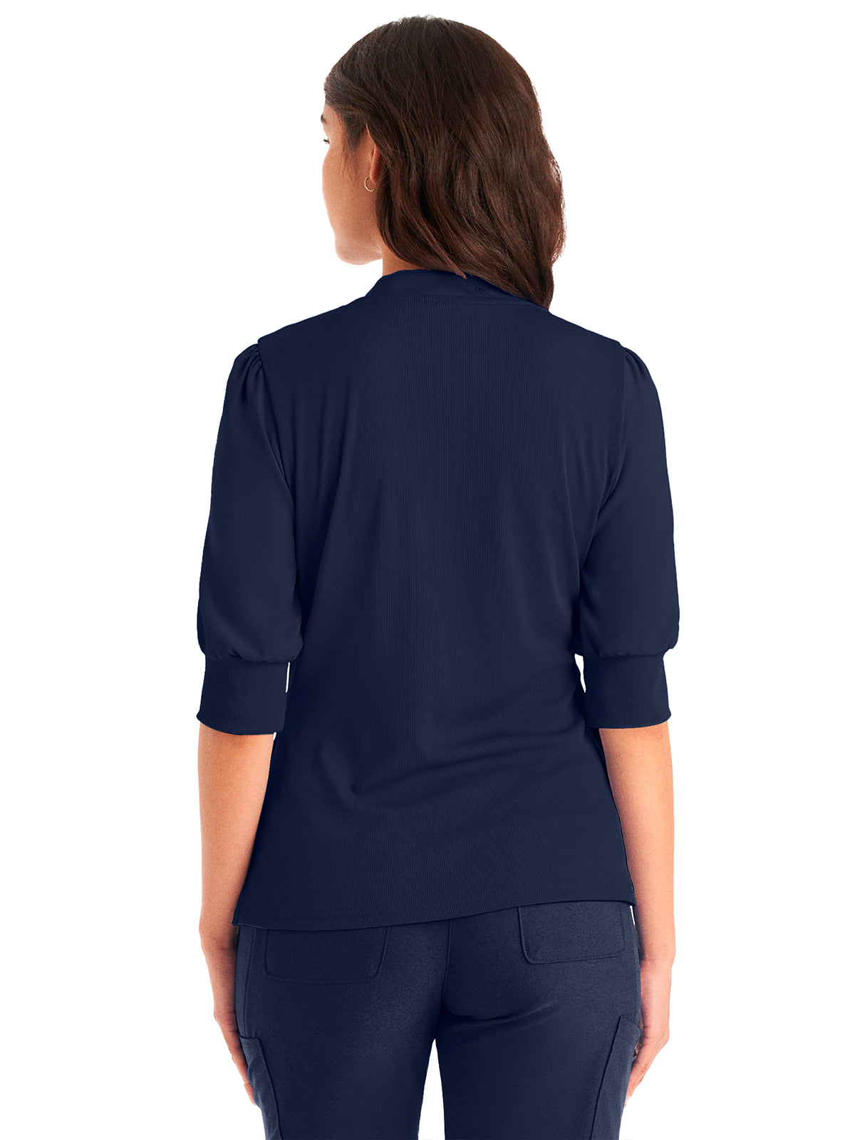 Women's 3-Pocket Y-Neck Top - LT114 - Navy