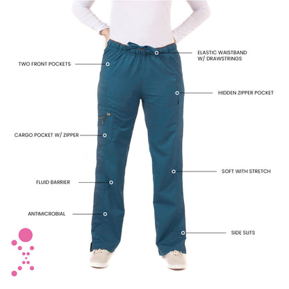 Women's Fashion Cargo Pant - 1320 - Caribbean Blue