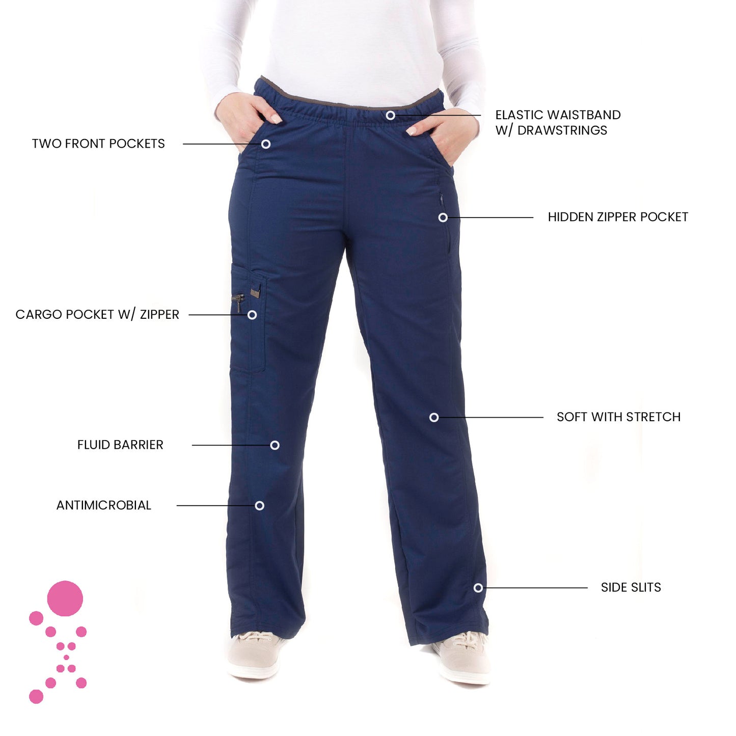 Women's Fashion Cargo Pant - 1320 - Navy Blue