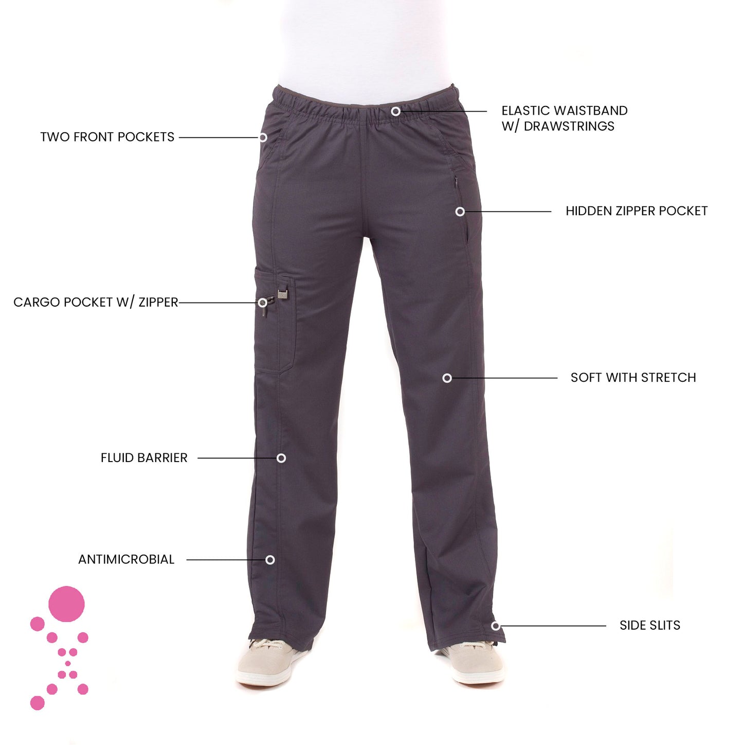 Women's Fashion Cargo Pant - 1320 - Pewter