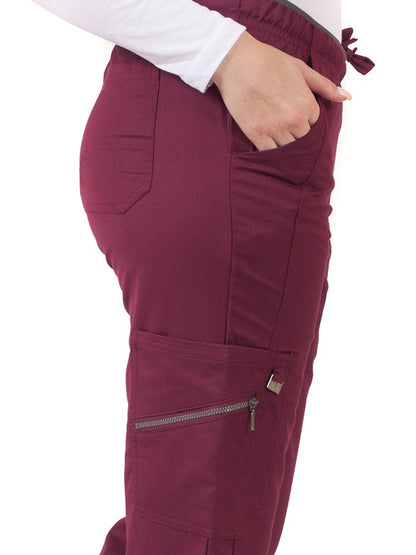 Women's Fashion Cargo Pant - 1320 - Wine