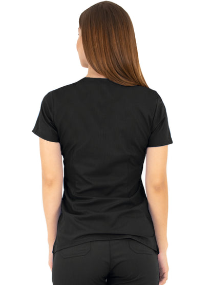 Women's V-Neck Top - 1416 - Black