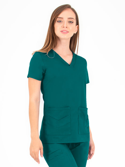 Women's V-Neck Top - 1416 - Hunter Green