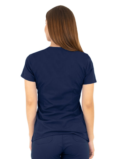 Women's V-Neck Top - 1416 - Navy Blue