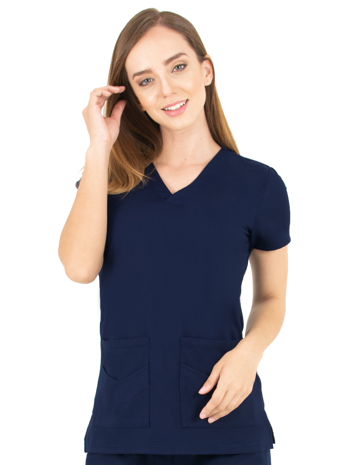 Women's V-Neck Top - 1416 - Navy Blue