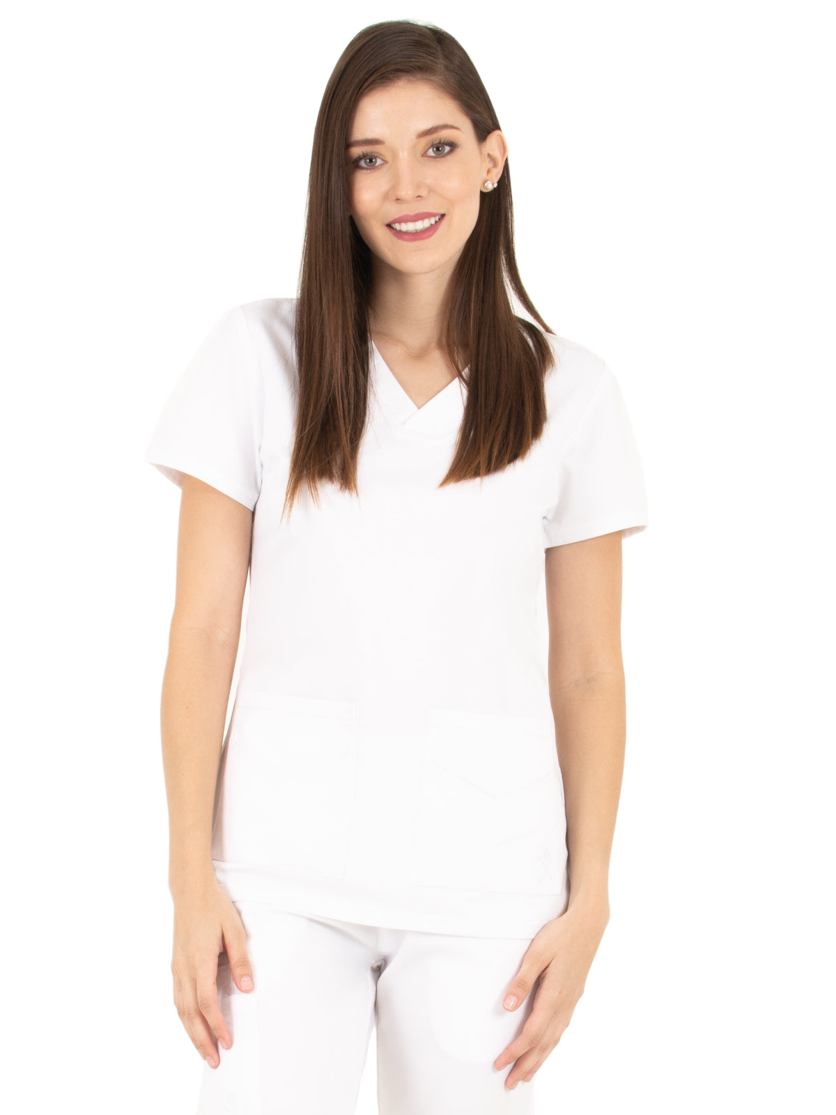 Women's V-Neck Top - 1416 - White