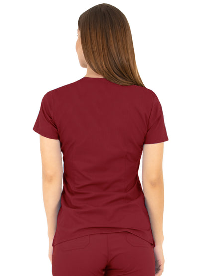 Women's V-Neck Top - 1416 - Wine