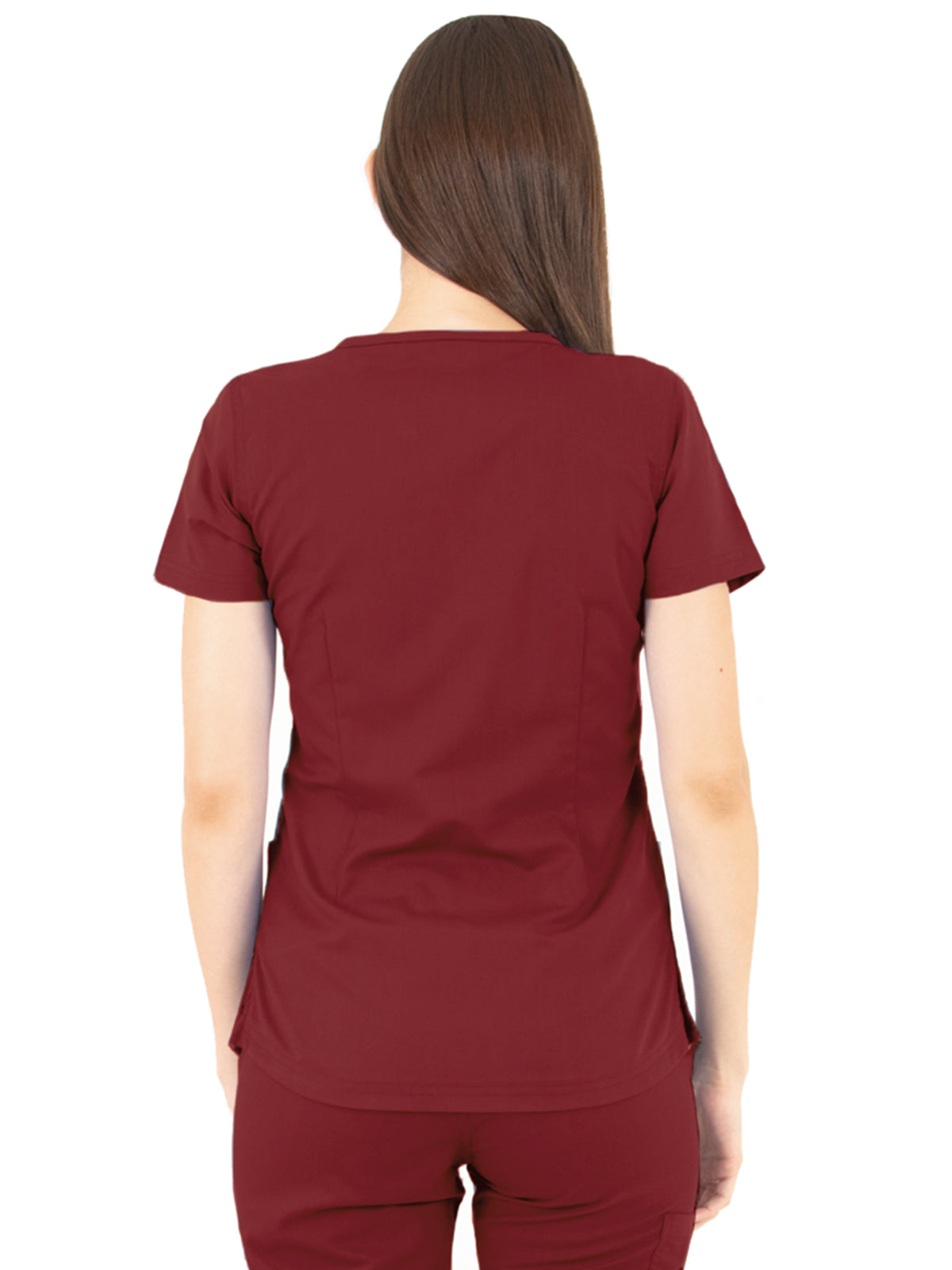 Women's Scallop Neckline Top - 1418 - Wine