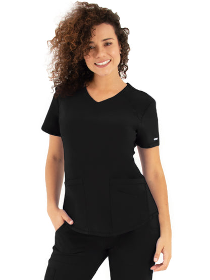 Women's V-Neck Top - 1510 - Black