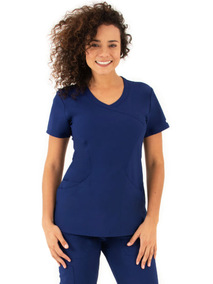 Women's V-Neck Top - 1510 - Navy Blue