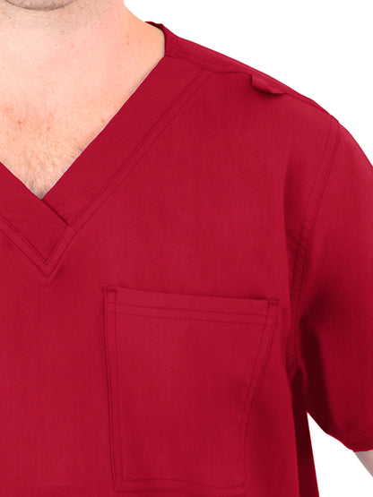 Men's V-Neck Top - 2410 - Red