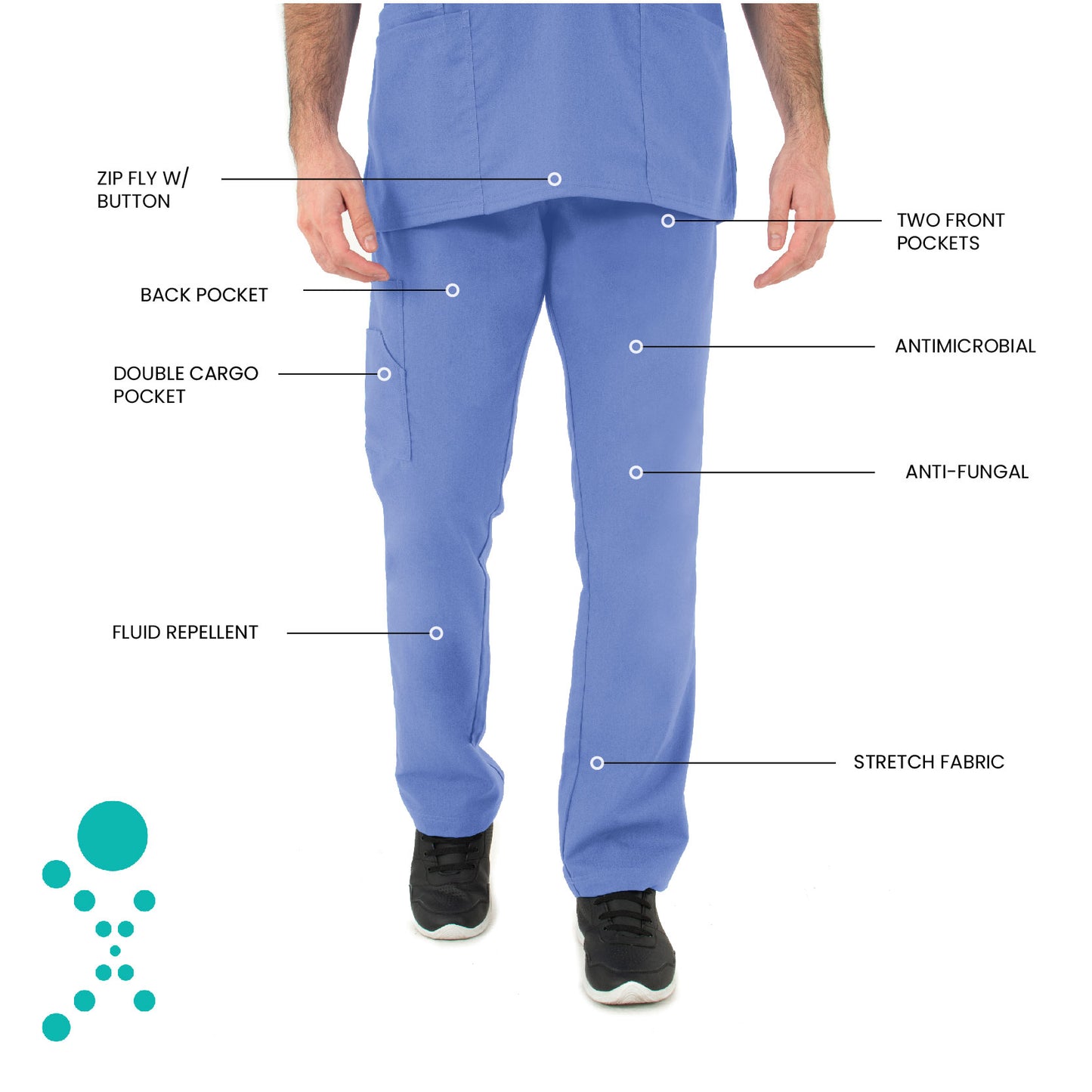 Men's Zip-Fly Cargo Pant - 2420 - Ceil Blue