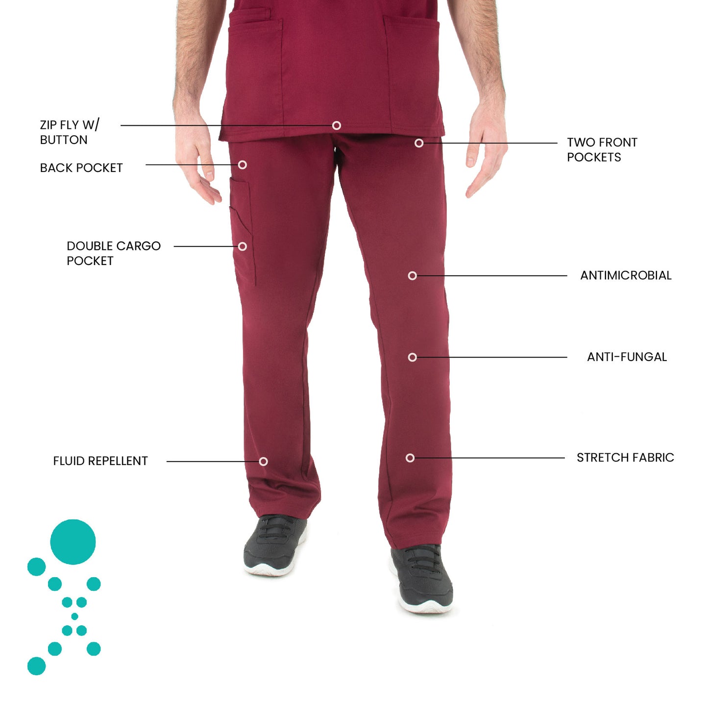 Men's Zip-Fly Cargo Pant - 2420 - Wine