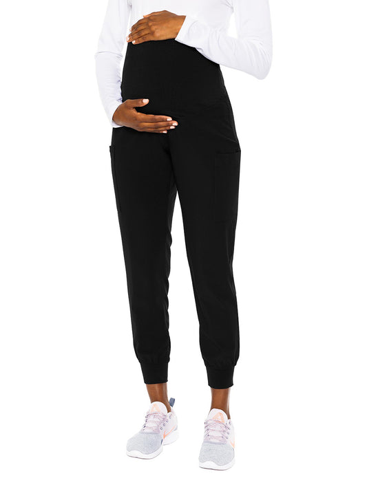 Women's 4-Pocket Maternity Jogger Scrub Pant - 029 - Black