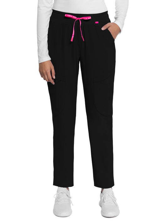 Women's 4-Pocket Mid Rise Scrub Pant - 101 - Black