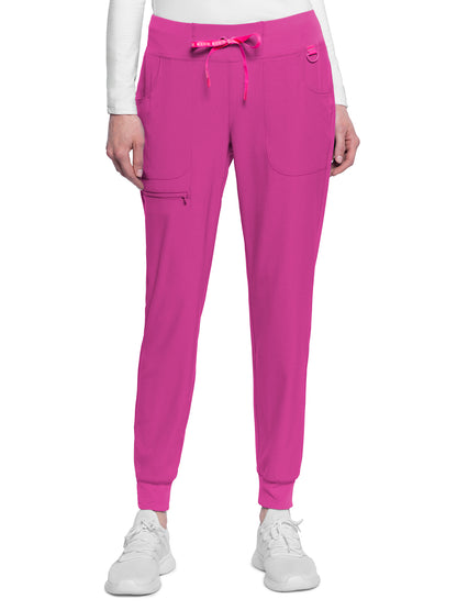 Women's 5-Pocket Mid Rise Jogger Scrub Pant - 102 - Ultra Magenta