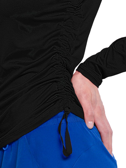 Women's Pocketless Long Sleeve Underscrub Shirt - 700 - Black