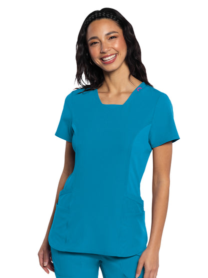 Women's 4-Pocket V-Neck Scrub Top - 701 - Hyper Blue