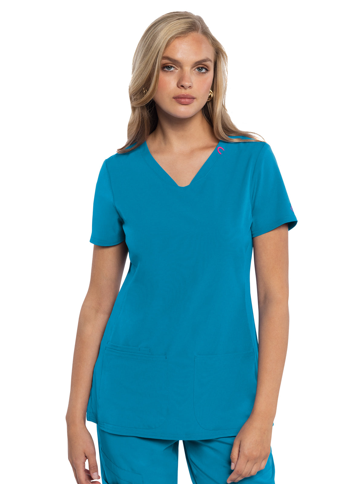 Women's 3-Pocket V-Neck Scrub Top - 702 - Hyper Blue