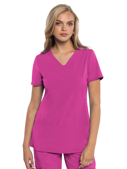 Women's 3-Pocket V-Neck Scrub Top - 702 - Ultra Magenta