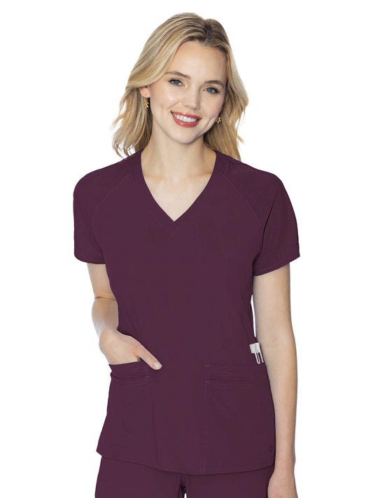 Women's 6-Pocket Raglan Sleeve Top - 7425 - Wine