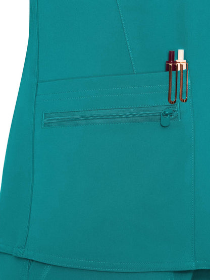 Women's 4-Pocket Knit Back Top - 7468 - Teal