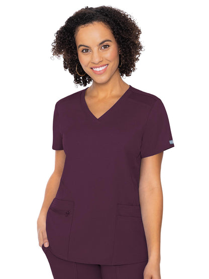 Women's 4-Pocket Knit Back Top - 7468 - Wine