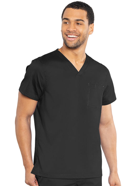 Men's 1-Pocket Tuck-In Scrub Top - 7478 - Black