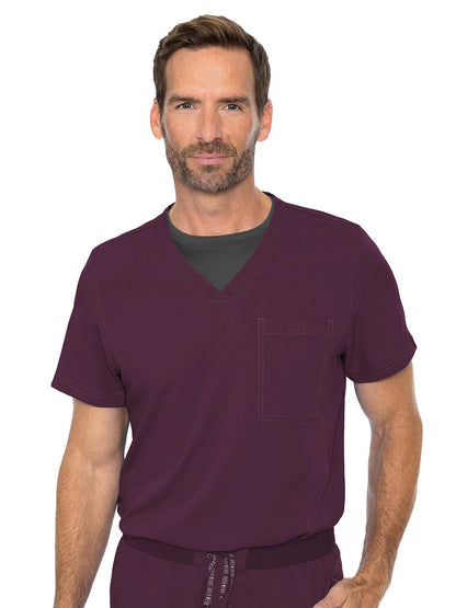 Men's 1-Pocket Tuck-In Scrub Top - 7478 - Wine