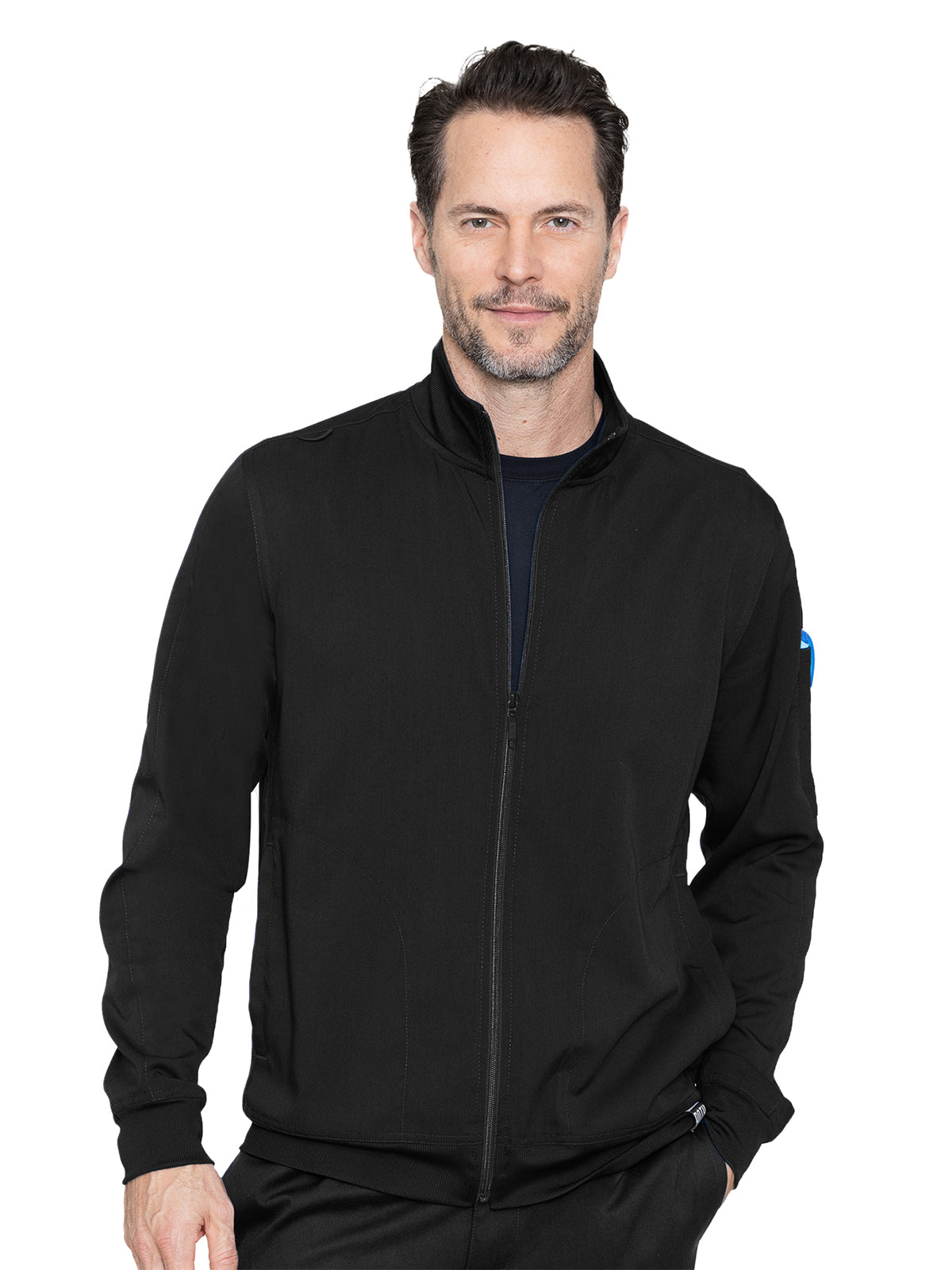 Men's 3-Pocket Scrub Jacket - 7678 - Black