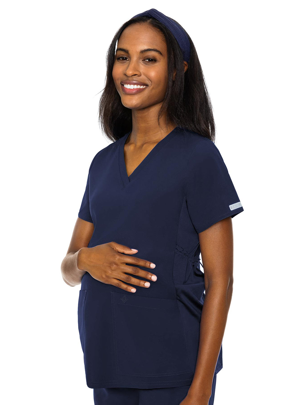 Women's 2-Pocket Maternity V-Neck Top - 8459 - Navy