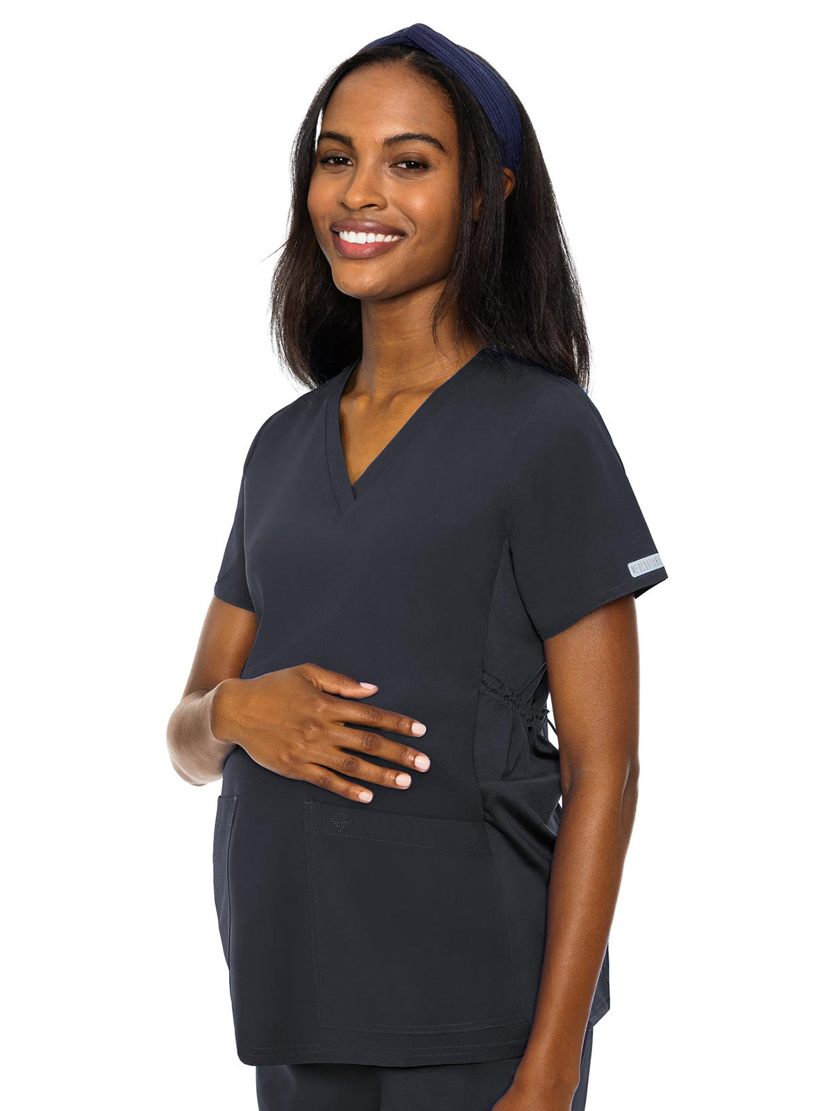 Women's 2-Pocket Maternity V-Neck Top - 8459 - Pewter