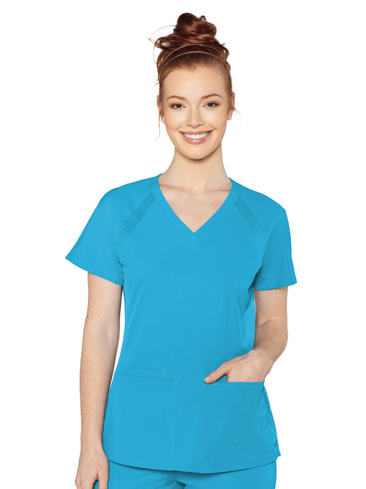 Women's Classic V-Neck Top - 8470 - Turquoise Sky