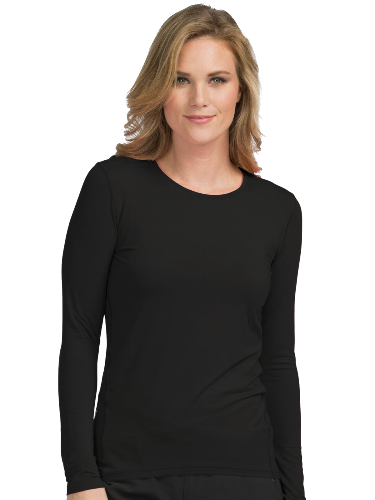 Women's Pocketless Performance Knit Underscrub Tee - 8499 - Black