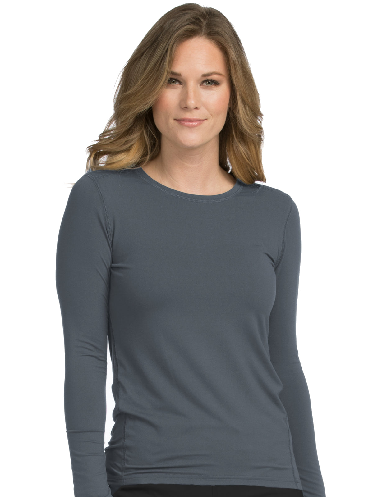 Women's Pocketless Performance Knit Underscrub Tee - 8499 - Pewter