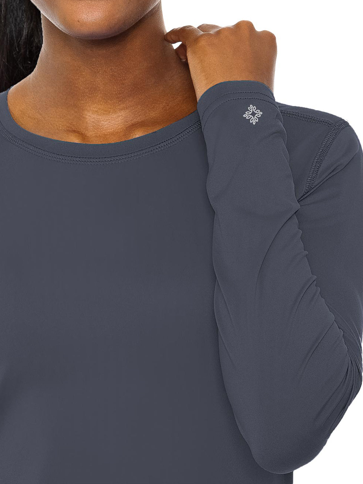 Women's Pocketless Performance Knit Underscrub Tee - 8499 - Pewter