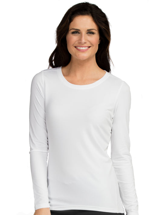 Women's Pocketless Performance Knit Underscrub Tee - 8499 - White