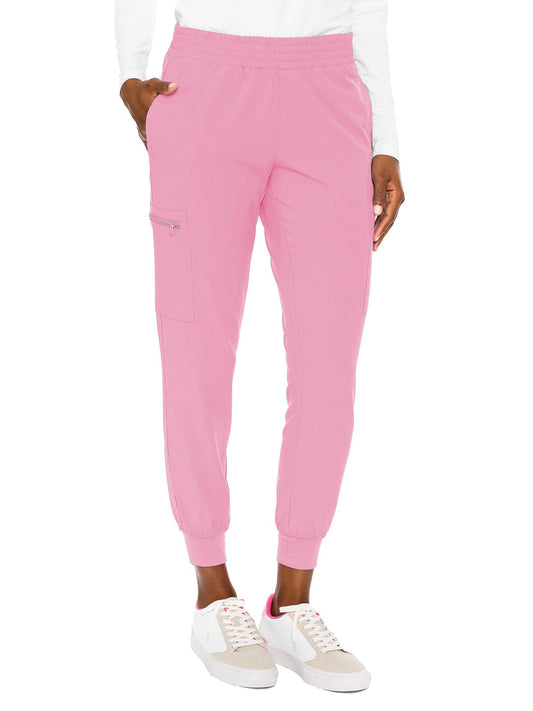 Women's Smocked Waist Pant - 8739 - Taffy Pink
