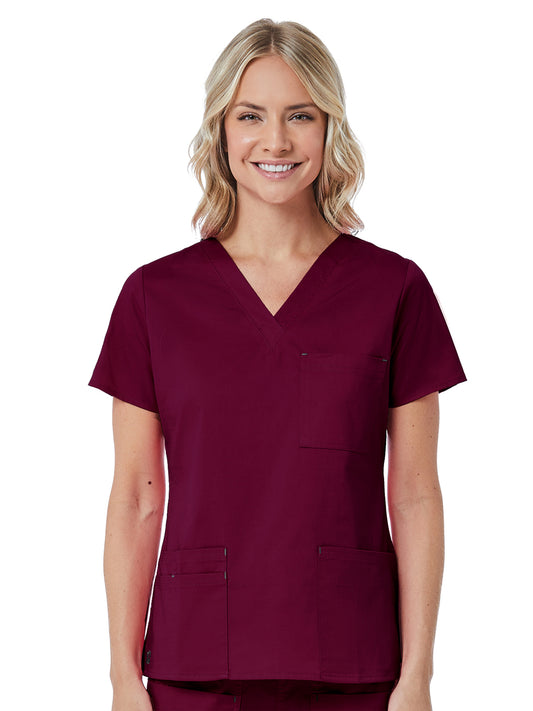 Women's Relaxed Fit Top - 1202 - Wine/Silver